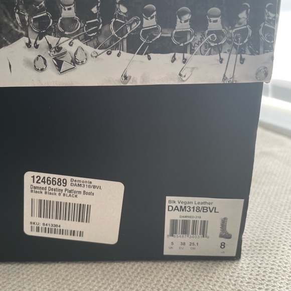 NWT Demonia Damned Destiny Platforms Size 8 Black - Picture 6 of 7